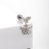 Titanium Steel Screw Rod Ear Bone Nail With Star Moon Butterfly Design For Women High Sense Niche Earrings With Zircon