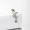 Titanium Steel Screw Rod Ear Bone Nail With Star Moon Butterfly Design For Women High Sense Niche Earrings With Zircon