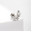 Titanium Steel Screw Rod Ear Bone Nail With Star Moon Butterfly Design For Women High Sense Niche Earrings With Zircon