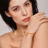 316L Stainless Steel Seawater Shells Elastic Cord Adjusting Opening Bracelet Electroplated Fashion Jewelry