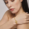 316L Stainless Steel Seawater Shells Elastic Cord Adjusting Opening Bracelet Electroplated Fashion Jewelry
