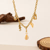 Titanium Steel Shell Necklace With Marine Life Pattern Electroplated For Women Holiday Style Jewelry