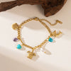 Titanium Steel Shell Necklace With Marine Life Pattern Electroplated For Women Holiday Style Jewelry