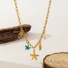 Titanium Steel Shell Necklace With Marine Life Pattern Electroplated For Women Holiday Style Jewelry