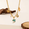 Titanium Steel Shell Necklace With Marine Life Pattern Electroplated For Women Holiday Style Jewelry