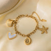Titanium Steel Shell Necklace With Marine Life Pattern Electroplated For Women Holiday Style Jewelry