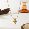 Titanium Steel Shell Necklace With Marine Life Pattern Electroplated For Women Holiday Style Jewelry