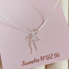 Titanium Steel Silver Line Bow Necklace Women's Knot Necklace Niche Elegant Allmatch Simple Collarbone Chain