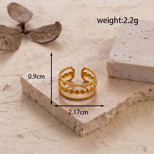 Titanium Steel Simple Fashion Ring With Joker Moon And Five Pointed Star Patterns Metallic Finish Adjustable Electroplated