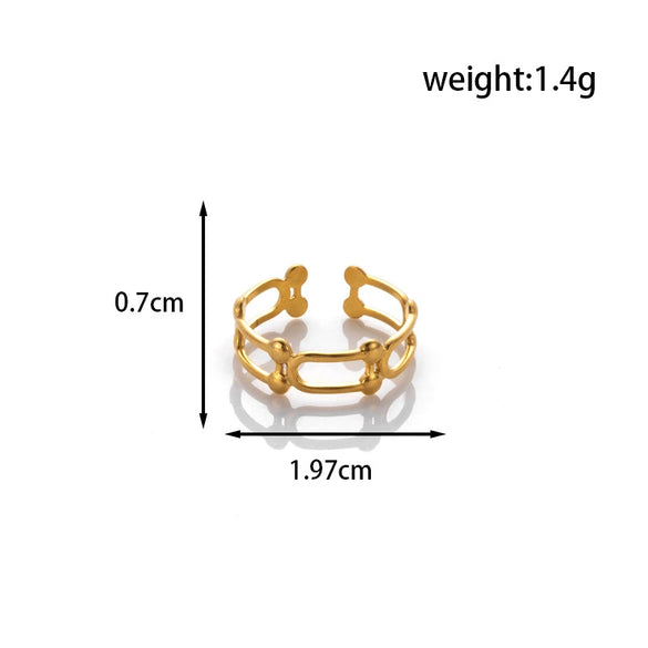 Titanium Steel Simple Fashion Ring With Joker Moon And Five Pointed Star Patterns Metallic Finish Adjustable Electroplated