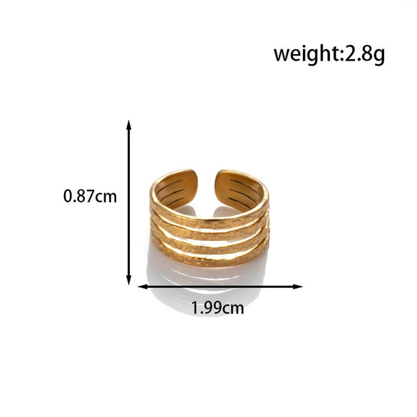 Titanium Steel Simple Fashion Ring With Joker Moon And Five Pointed Star Patterns Metallic Finish Adjustable Electroplated