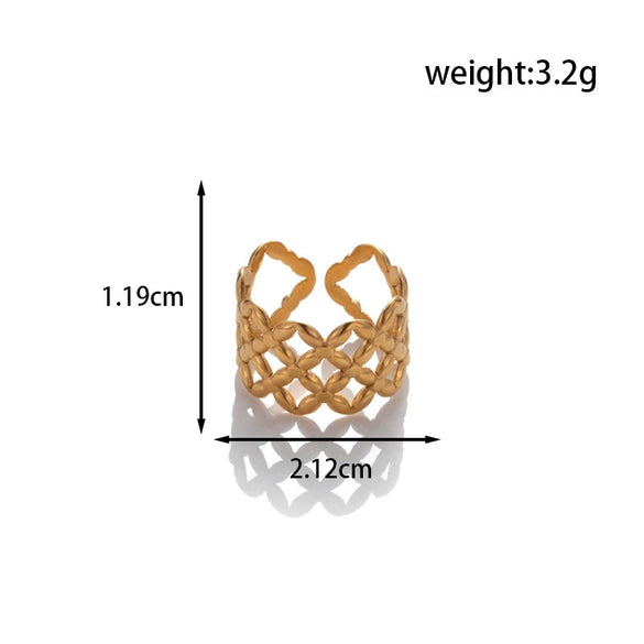 Titanium Steel Simple Fashion Ring With Joker Moon And Five Pointed Star Patterns Metallic Finish Adjustable Electroplated