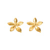 Titanium Steel Simple Fivepetal Flower Electroplated Earrings For Women