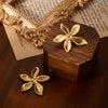 Titanium Steel Simple Fivepetal Flower Electroplated Earrings For Women