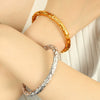 316L Stainless Steel Simple Hammer Pattern Opening Bracelet Electroplated Jewelry For Couple