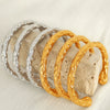 316L Stainless Steel Simple Hammer Pattern Opening Bracelet Electroplated Jewelry For Couple
