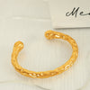 316L Stainless Steel Simple Hammer Pattern Opening Bracelet Electroplated Jewelry For Couple