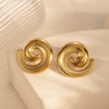 Titanium Steel Simple High End Sense Starfish Geometric Flower Earrings With Electroplating For Women