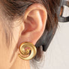 Titanium Steel Simple High End Sense Starfish Geometric Flower Earrings With Electroplating For Women