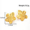 Titanium Steel Simple High End Sense Starfish Geometric Flower Earrings With Electroplating For Women