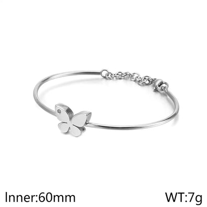 Titanium Steel Simple Style Butterfly Bangle