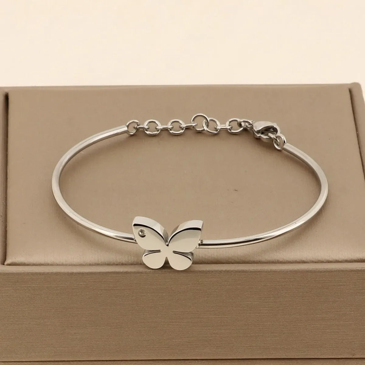 Titanium Steel Simple Style Butterfly Bangle