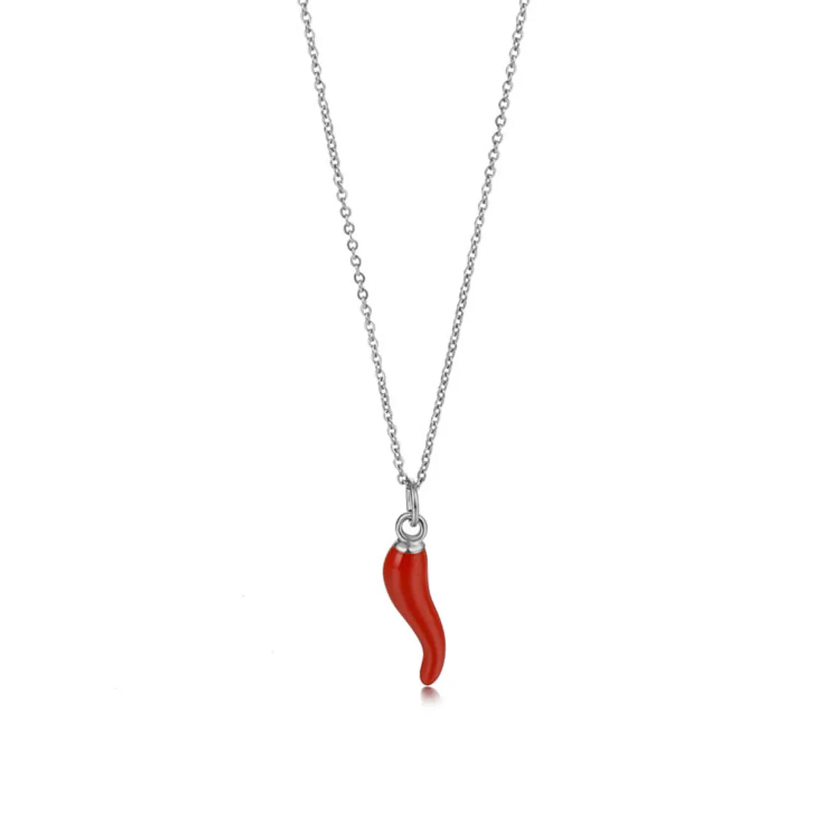 Titanium Steel Simple Style Chili Polishing Enamel Plating Pendant Necklace