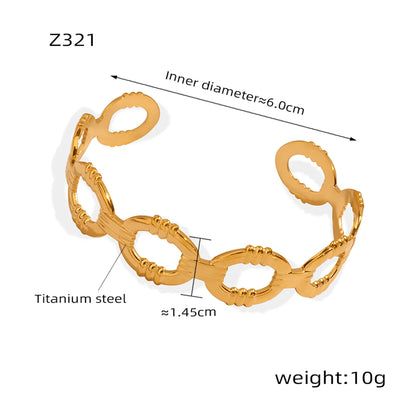 Titanium Steel Simple Style Circle Patchwork Plating Chain Bangle