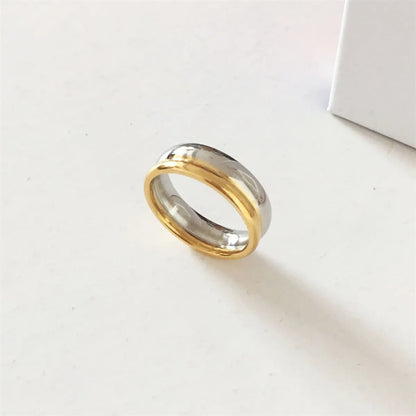 Titanium Steel Simple Style Classic Style Color Block Rings