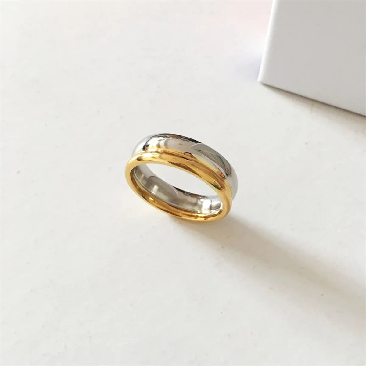 Titanium Steel Simple Style Classic Style Color Block Rings