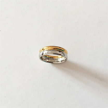 Titanium Steel Simple Style Classic Style Color Block Rings