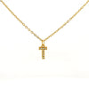 Wholesale Jewelry Simple Style Classic Style Letter Titanium Steel Zircon 18K Gold Plated Inlay Pendant Necklace