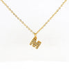 Wholesale Jewelry Simple Style Classic Style Letter Titanium Steel Zircon 18K Gold Plated Inlay Pendant Necklace