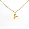 Wholesale Jewelry Simple Style Classic Style Letter Titanium Steel Zircon 18K Gold Plated Inlay Pendant Necklace