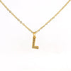 Wholesale Jewelry Simple Style Classic Style Letter Titanium Steel Zircon 18K Gold Plated Inlay Pendant Necklace