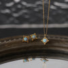 Titanium Steel Simple Style Classic Style Inlay Solid Color Turquoise Earrings Necklace