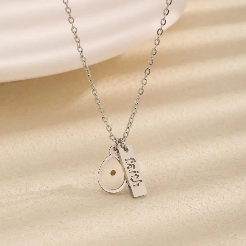 Titanium Steel Simple Style Classic Style Letter Pendant Necklace