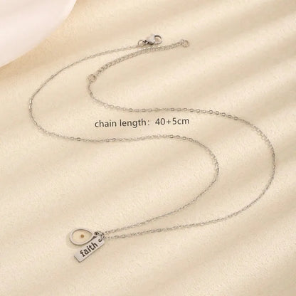 Titanium Steel Simple Style Classic Style Letter Pendant Necklace