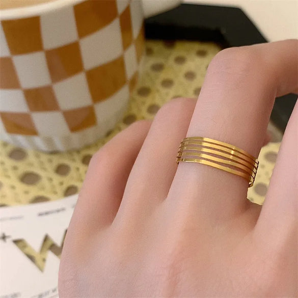 Titanium Steel Simple Style Classic Style Solid Color Rings