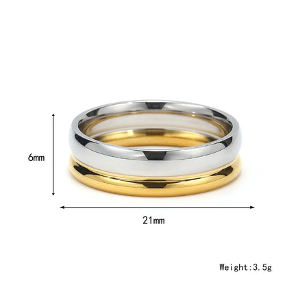 Titanium Steel Simple Style Color Block Plating Rings