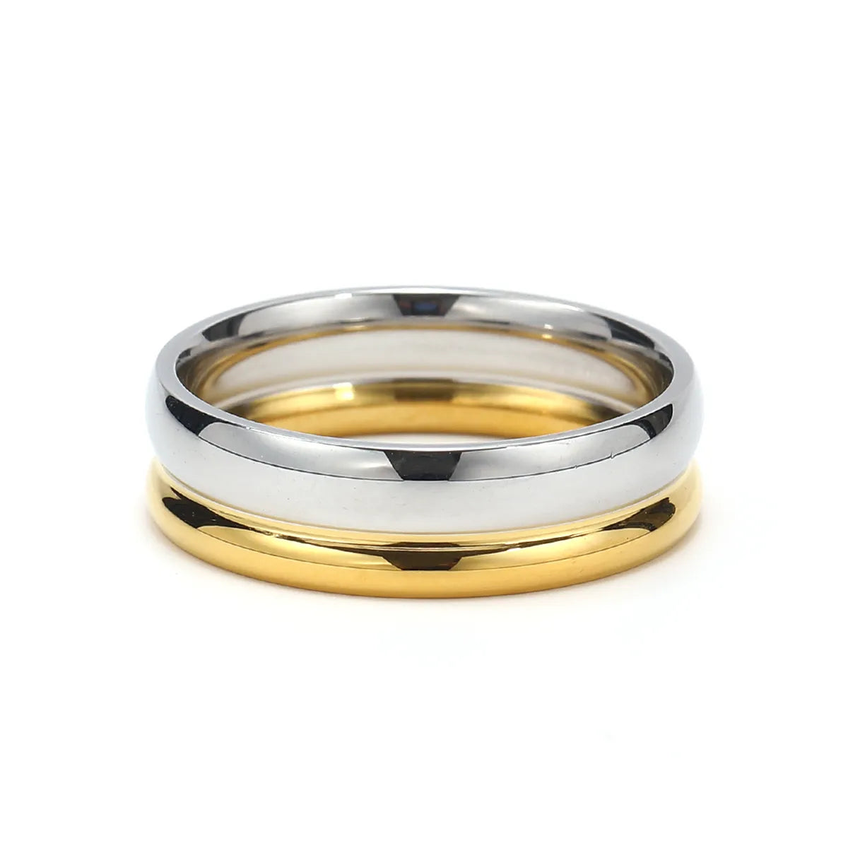 Titanium Steel Simple Style Color Block Plating Rings