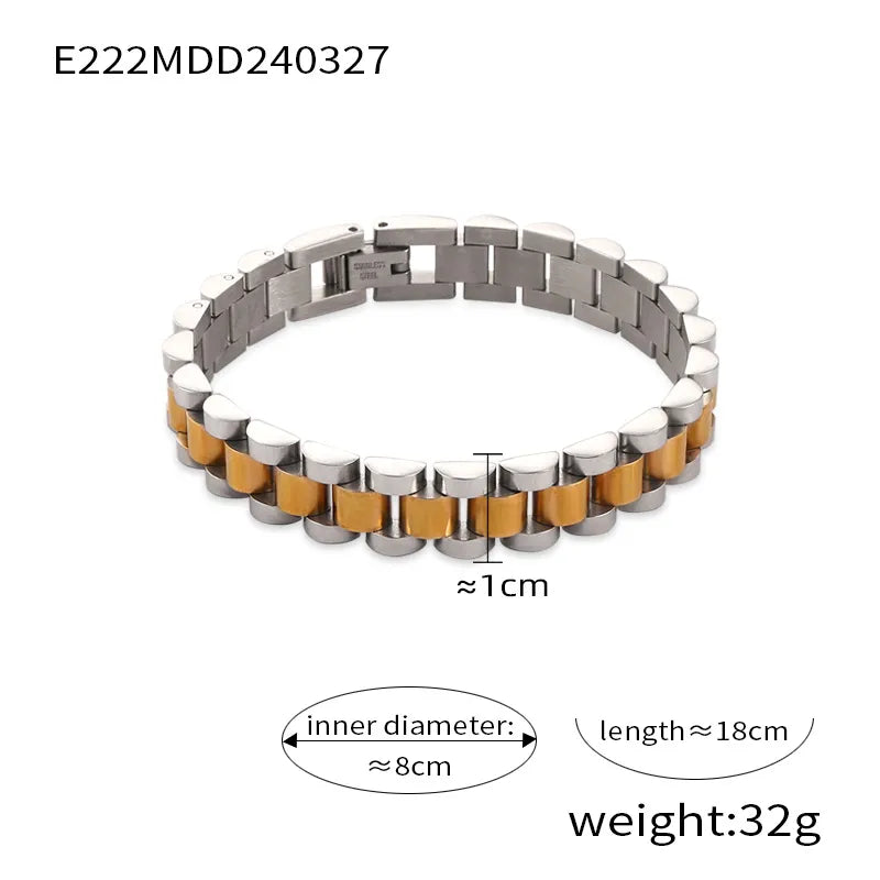 Simple Style Commute Cool Style Geometric Titanium Steel 18K Gold Plated Bracelets In Bulk