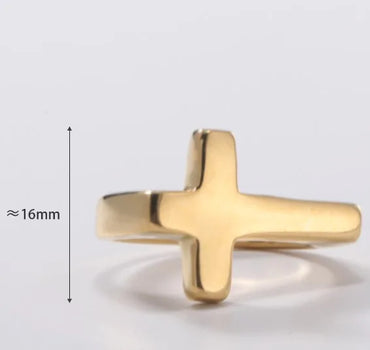 Titanium Steel Simple Style Cross Plating Rings