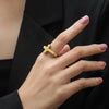 Titanium Steel Simple Style Cross Plating Rings