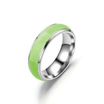 Titanium Steel Simple Style Geometric Luminous Epoxy Rings