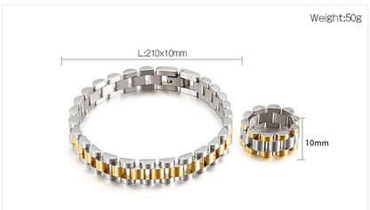 Titanium Steel Simple Style Geometric Plating Rings Bracelets