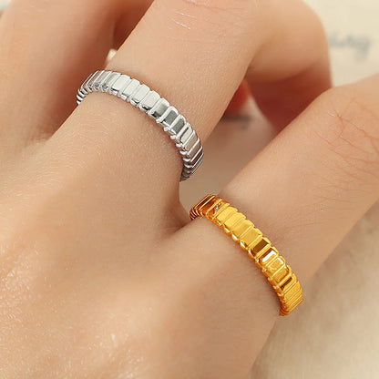 Titanium Steel Simple Style Geometric Plating Rings