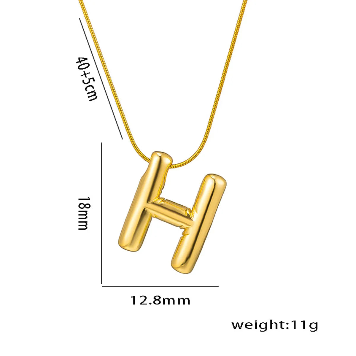 Titanium Steel Simple Style Letter Plating Pendant Necklace