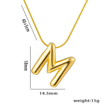 Titanium Steel Simple Style Letter Plating Pendant Necklace