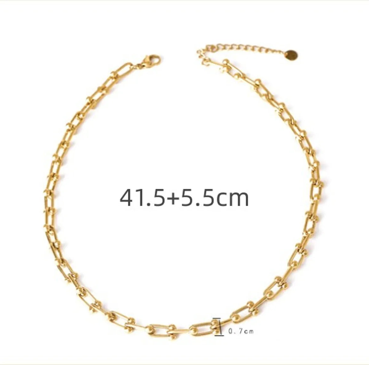 Wholesale Jewelry Simple Style U Shape 304 Stainless Steel 18K Gold Plated Plating Chain Bracelets Earrings Necklace